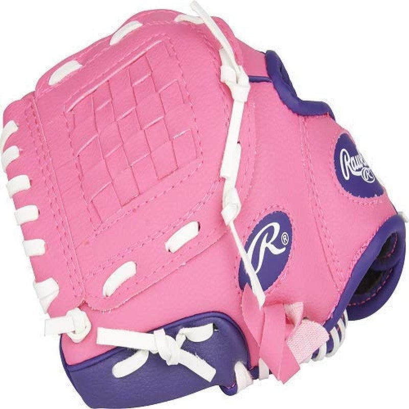 Rawlings رولينغز | سلسلة اللاعبين قفاز كرة البيسبول للأطفال والشباب | رمي باليد اليسرى | 9" | وردي/بنفسجي مع كرة - Image 2